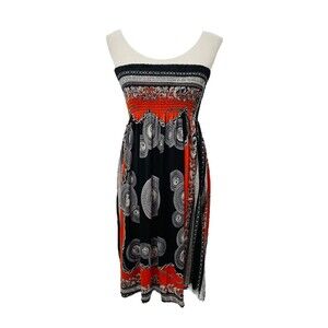 Shui Si Qing Woman’s Halter Dress Sheer Multicolor Black Strapless One Size